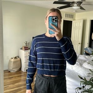 Cropped Strip Sweater
